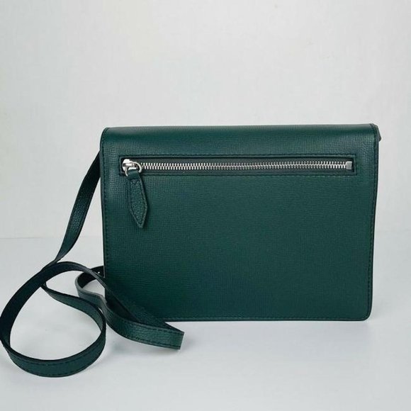 NWT BURBERRY MACKEN HOUSE CHECK DERBY LEATHER CROSSBODY BAG - Picture 8 of 11